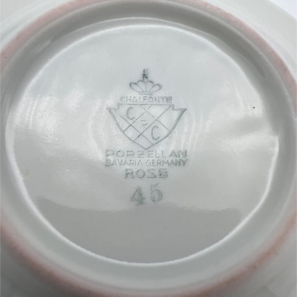 Chalfonte CPC Porzellan Rose Pair Small Ashtrays Bavaria Germany 3.25" Porcelain - Picture 5 of 7